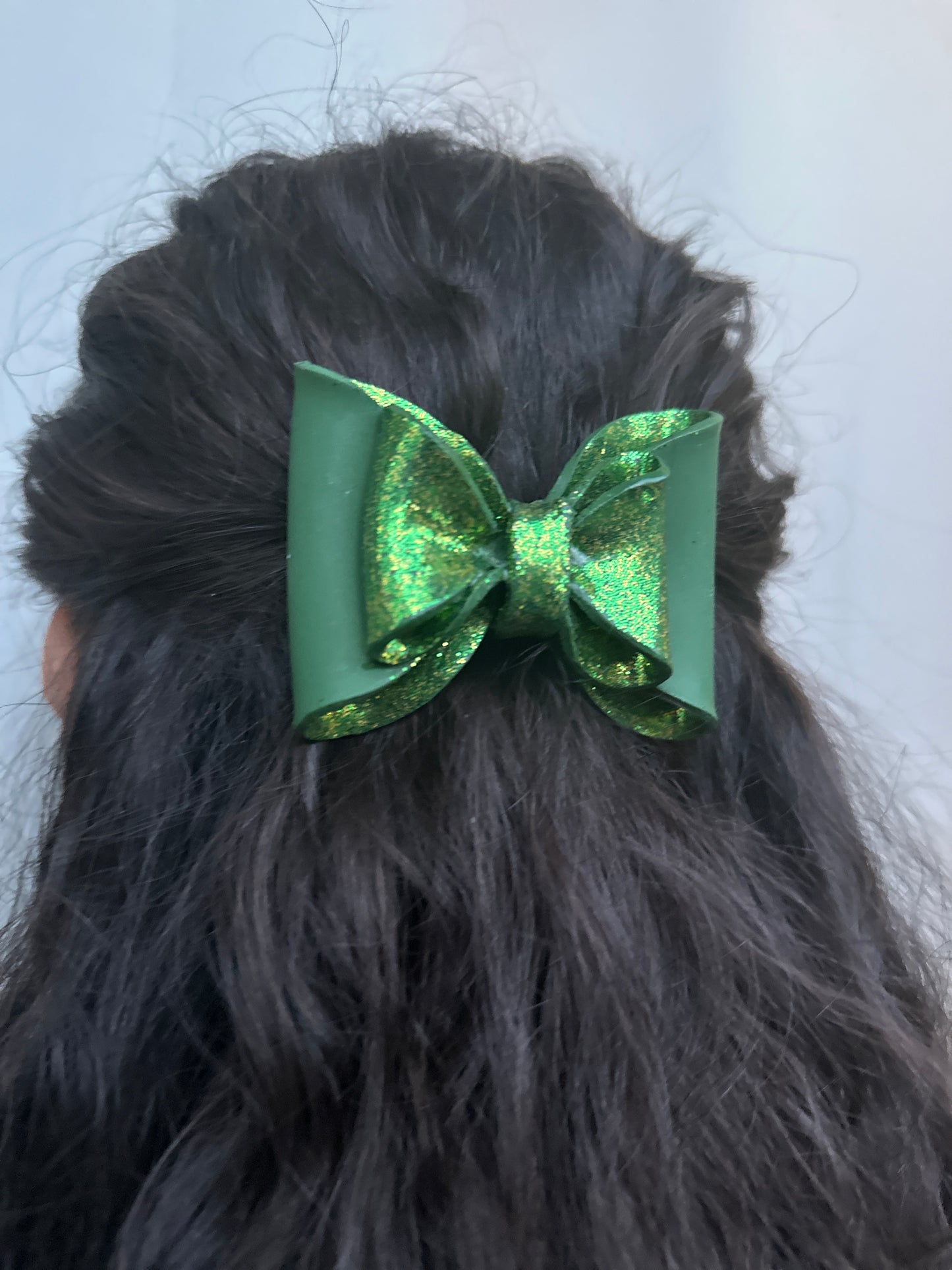 WINTER GREEN BOW  HAIRCLIP