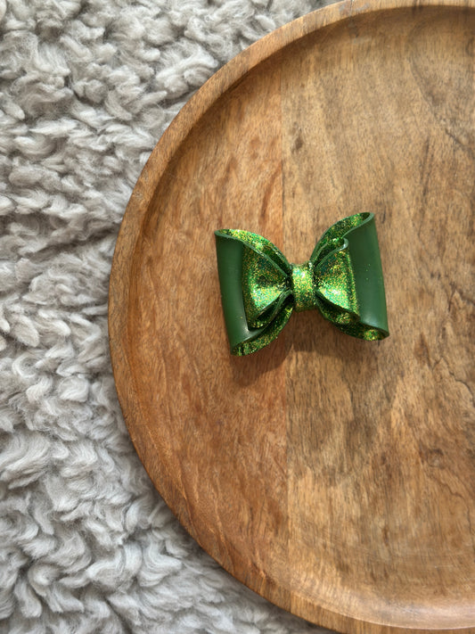 WINTER GREEN BOW  HAIRCLIP