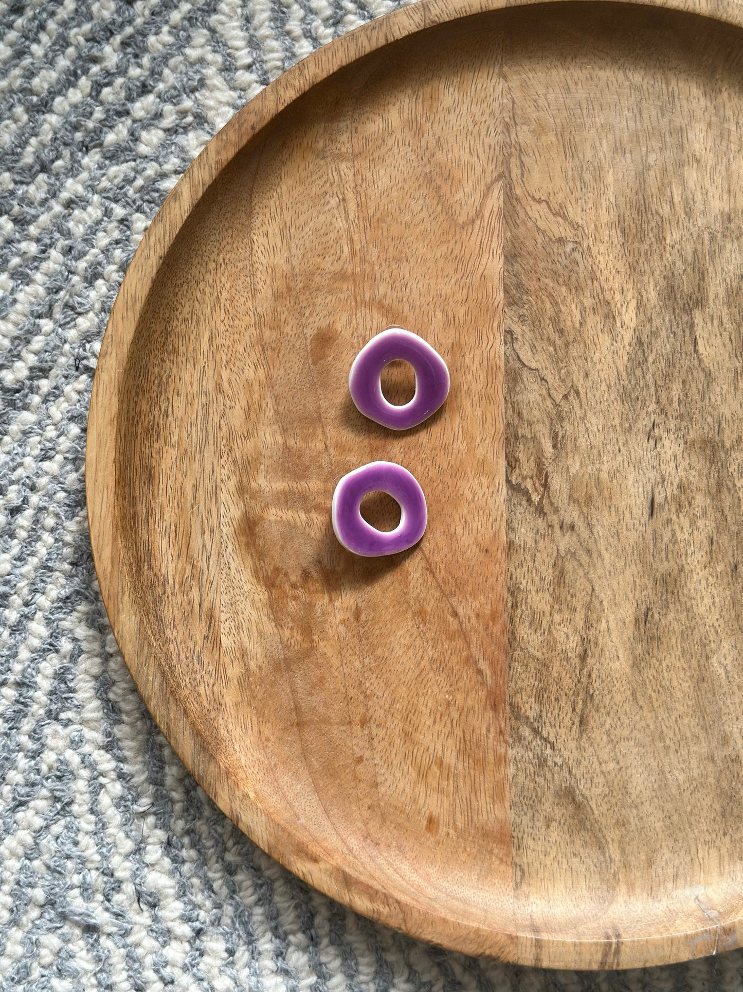 GLAZED PURPLE STUDS