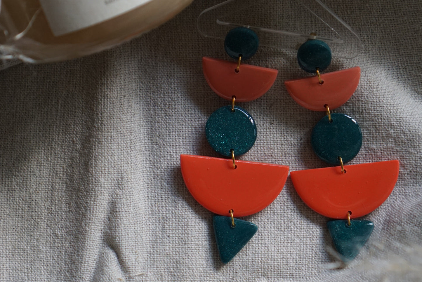 GEOMETRIC SHAPES DANGLES TURQUOISE